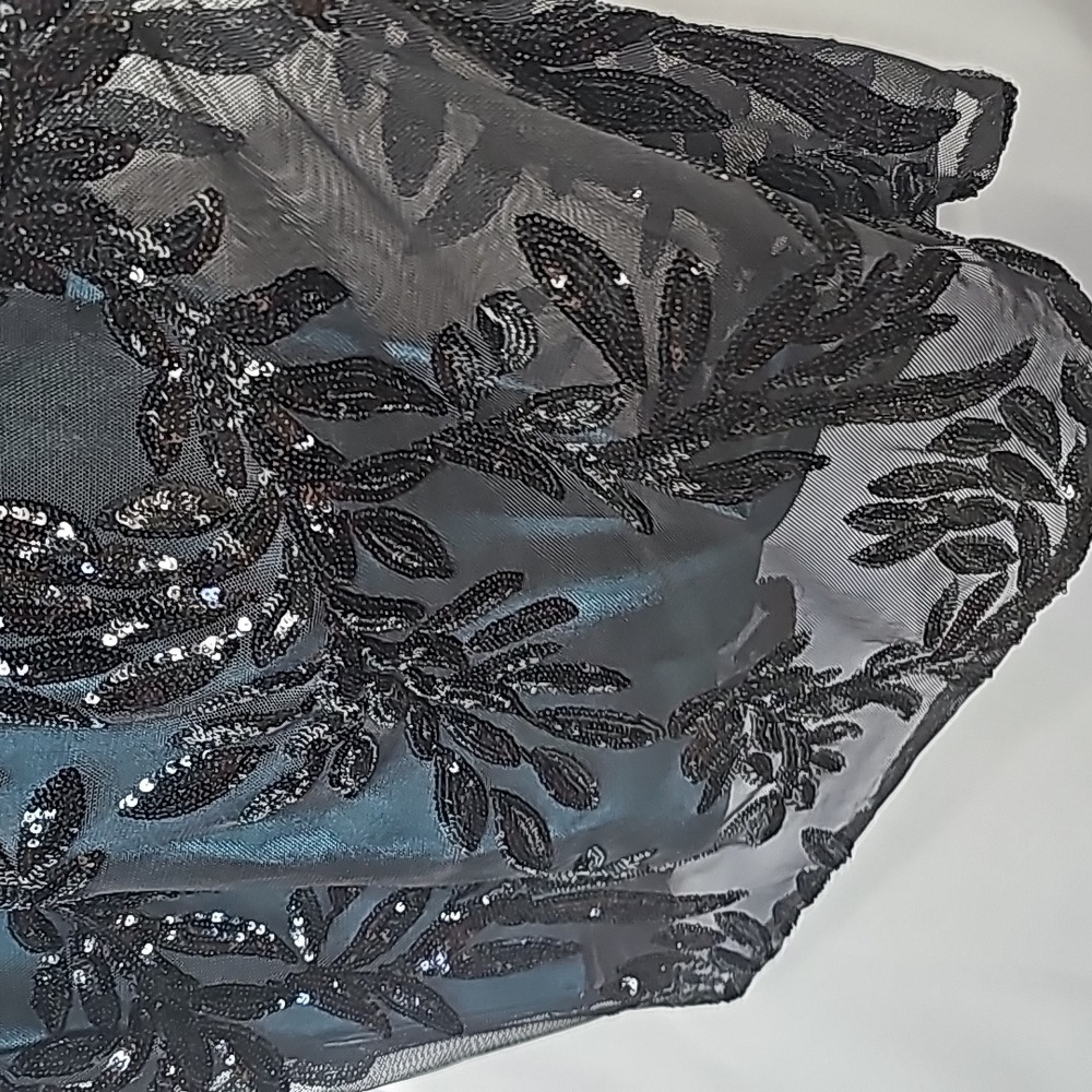NWOT Alex & Eve sequined razorback halter neck midi sheath floral dress sz 10 - Picture 6 of 12